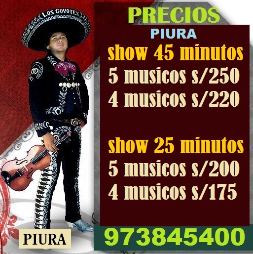 🥇 Mariachis en Piura »»【 Precios Baratos 】 Mariachis 365